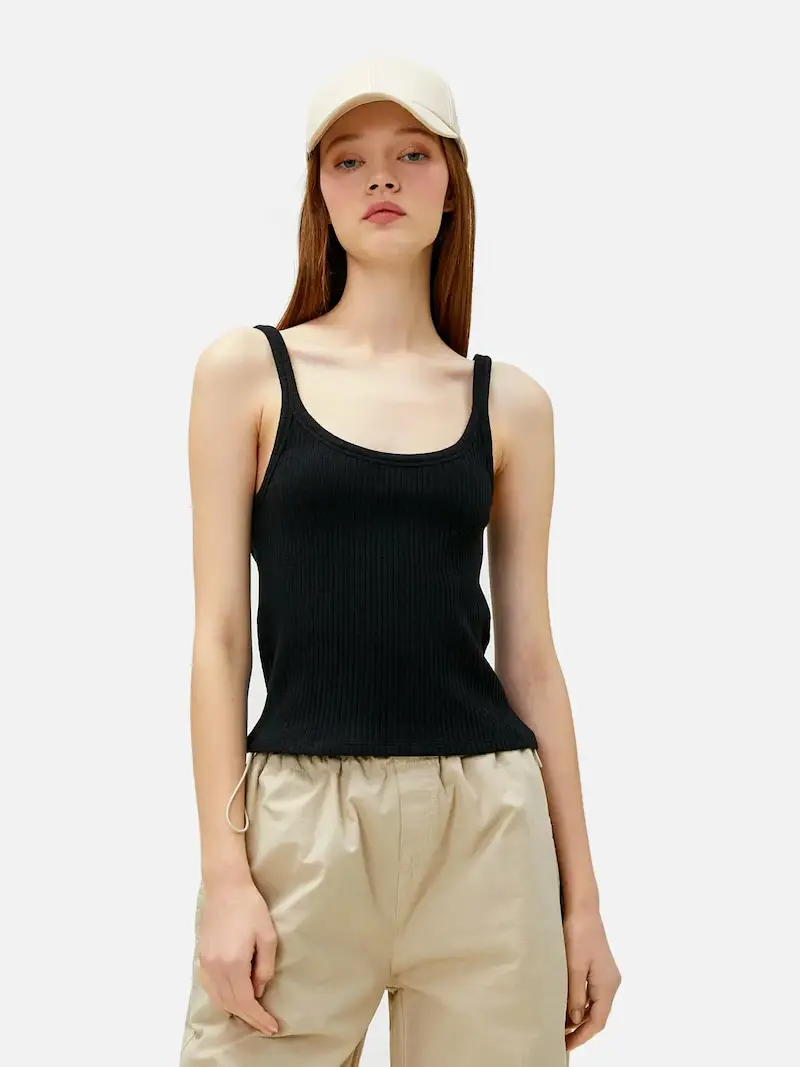 Black Ruffle Crop Top