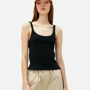 Black Ruffle Crop Top