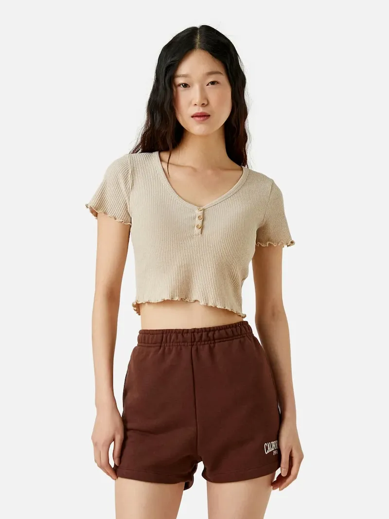 Brown Pleated Skirt